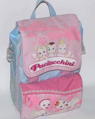 Zaino scuola vintage Paciocchini,new,azzurro rosa