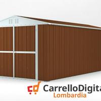 Box garage auto in Acciaio 327x611 legno scuro