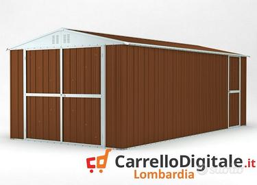 Box garage auto in Acciaio 327x611 legno scuro