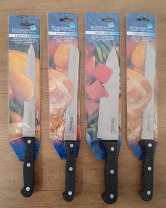Set 4 coltelli professionali cucina