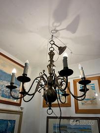 Lampadario olandese in ottone