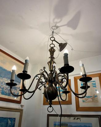 Lampadario olandese in ottone