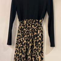 Vestito con gonna leopardata-L