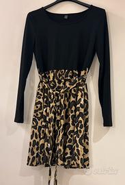 Vestito con gonna leopardata-L