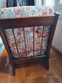 poltrona Vintage in legno massello: cuscini sfoder