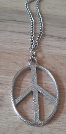 Collana vintage con simbolo della pace
