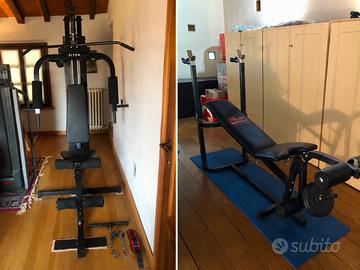 Palestra multifunzione + Panca piana + Accessori