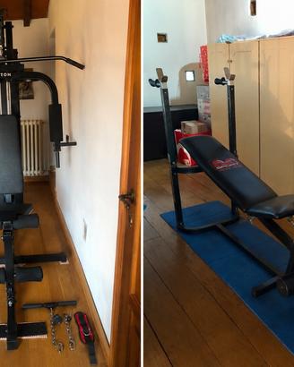 Palestra multifunzione + Panca piana + Accessori