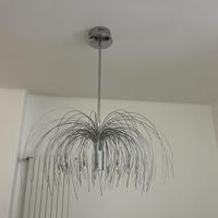 Lampada a sospensione moderna in acciaio cromato