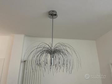 Lampada a sospensione moderna in acciaio cromato