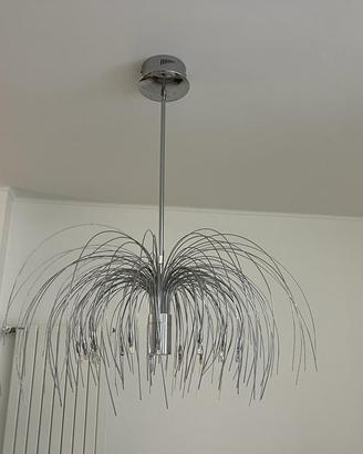 Lampada a sospensione moderna in acciaio cromato