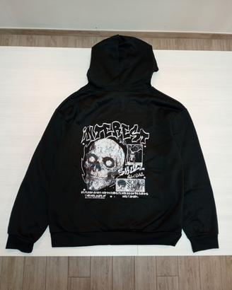 Felpa con cappuccio goth Y2K taglia L uomo 