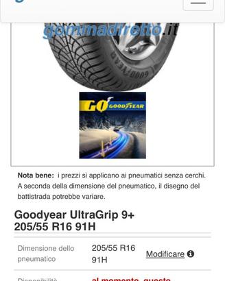 Gomme invernali Goodyear ultra Grip 97 205/55 R13