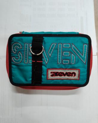 Astuccio Seven 3 Zip Originale – Turchese e Rosso
