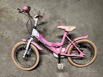Bicletta bambina 16” rosa bianca leggera
