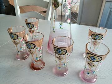 Servizio bicchieri liberty murano