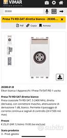 Presa TV-RD Sat Bianca Vimar 20300.01