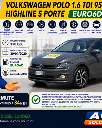 Volkswagen Polo 5 Porte 1.6 TDI HIGHLINE 95CV DSG