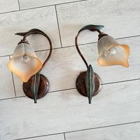 Coppia di Applique Vintage a Forma di Fiore