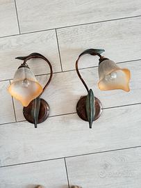 Coppia di Applique Vintage a Forma di Fiore