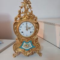 orologio da tavolo dipinto a mano e foglia oro