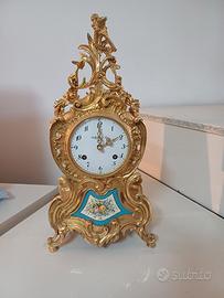 orologio da tavolo dipinto a mano e foglia oro