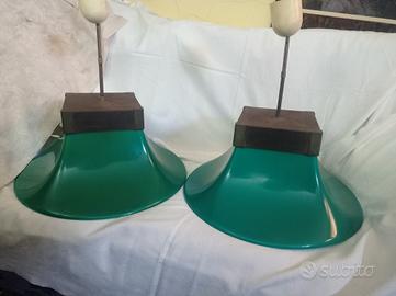 Coppia Di Lampadari Da Biliardo Anni 60.
