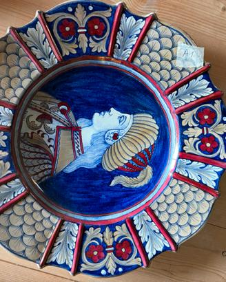 Piatto maiolica a lustro Remigi Gualdo Tadino