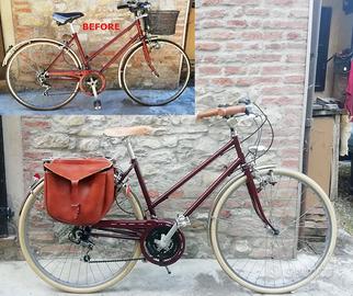 Bicicletta Vintage con dettagli in pelle