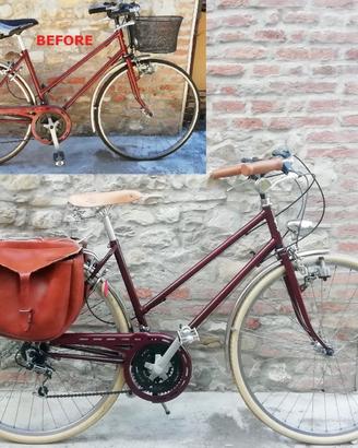 Bicicletta Vintage con dettagli in pelle