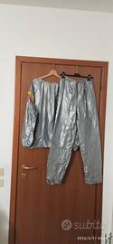 Tuta moto anti pioggia in vinile, tg.M/L