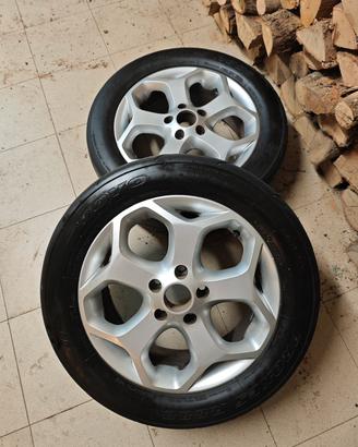 2 cerchi 16" Ford Focus mk2 con gomme da pista