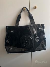 Borsa Armani Jeans nero lucido