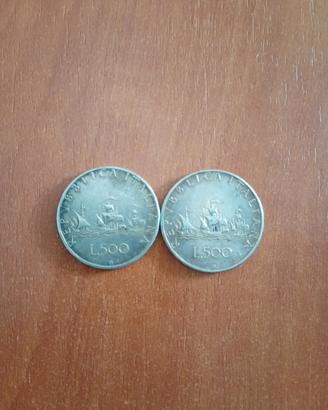 500 lire argento caravelle 1959 e 1961