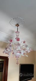 Lampada da soffitto in vetro di Murano