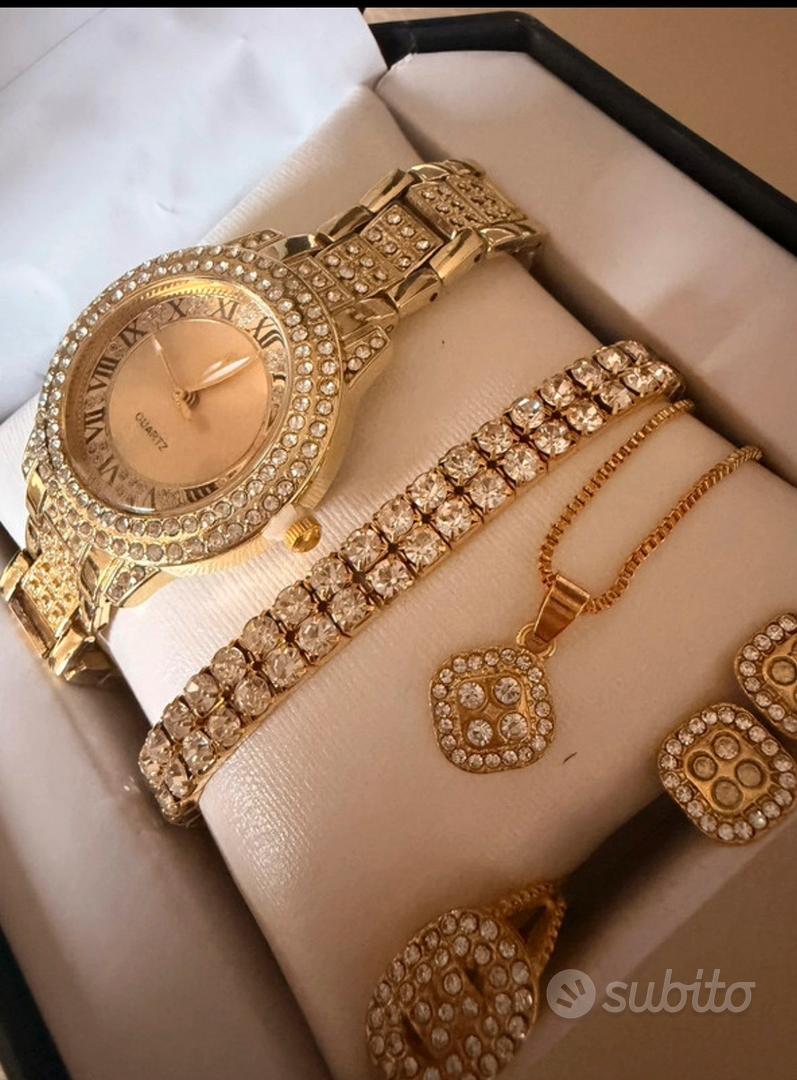 Set Orologio Braccialetto Donna In Oro - Orologio Luminoso, Perfetto Per Regali E Feste