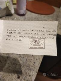 solitario in oro bianco e diamante naturale