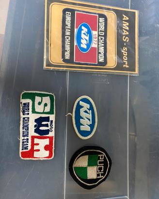 Cucirini in stoffa logo moto da regolarità anni 70