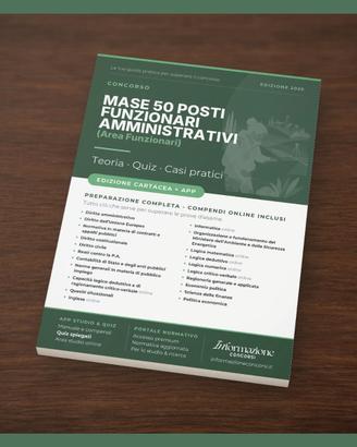Manuale Concorso MASE 50 Funzionari Completa