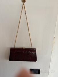 Borsa in pitone bordeau