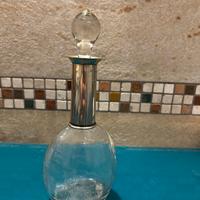 Decanter per liquore in vetro e argento