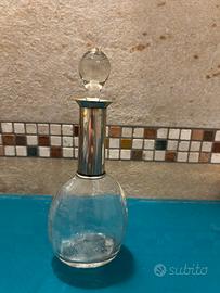 Decanter per liquore in vetro e argento