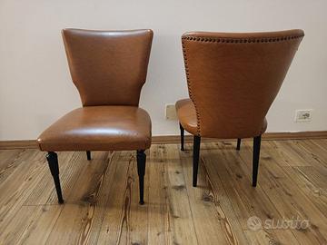 coppia poltroncine in  pelle vintage