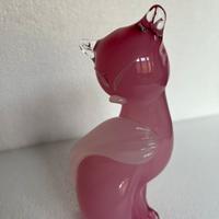Gattino in vetro di Murano rosa