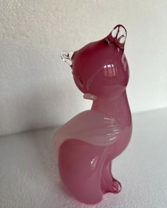 Gattino in vetro di Murano rosa