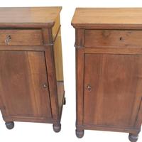 Coppia Comodini Carlo X Emiliani in noce