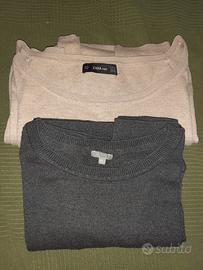 Lotto 2 maglioncini Beige e Grigio scuro