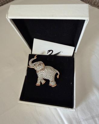 Spilla Swarovski Vintage Elefante Pavé Cristalli