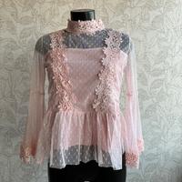 Blusa donna pizzo rosa Miracol Firenze tg Unica