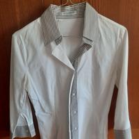 Camicia bianca con profili rigati NARA CAMICIE